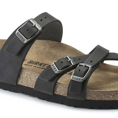 Birkenstock Women's Franca Oiled Leather Sandals- Black- Regular/Wide 4 Birkenstock Women's Franca Oiled Leather Sandals- Black- Regular/Wide - Image 4