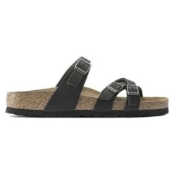 Birkenstock Women's Franca Oiled Leather Sandals- Black- Regular/Wide 12 Birkenstock Women's Franca Oiled Leather Sandals- Black- Regular/Wide -Step Vibe Shop 1021203 side