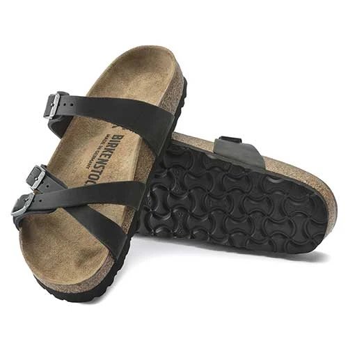 Birkenstock Women's Franca Oiled Leather Sandals- Black- Regular/Wide 5 Birkenstock Women's Franca Oiled Leather Sandals- Black- Regular/Wide - Image 5