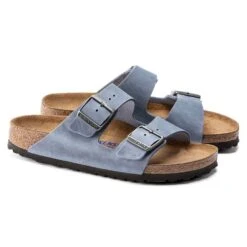 Birkenstock Arizona SFB Oil Leather Sandal - Dusty Blue - Regular/Wide -Step Vibe Shop 1022477 pair
