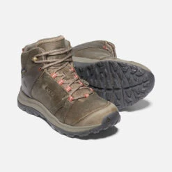 Keen Women's Terradora II Leather Mid Waterproof Boots - Brindle/Redwood - Regular (B) -Step Vibe Shop 1023728 PPS PDP