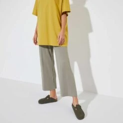 Birkenstock Women's Boston Suede Clog - Thyme - Regular -Step Vibe Shop 1024714 f look f