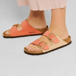 Birkenstock Women's Arizona Nubuck Sandal - Mars/Sandcastle - Regular (B) -Step Vibe Shop 1025757 f closeup f