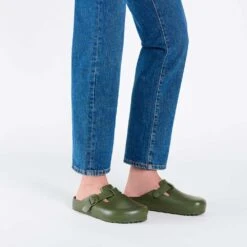 Birkenstock Women's Boston EVA Clog - Khaki - Medium/Narrow (B) -Step Vibe Shop 1026215 f look m