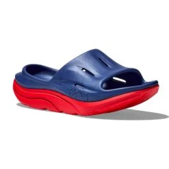 Hoka Unisex Ora Recovery Slide 3 - Bellwether Blue/Red Alert - Regular (D) -Step Vibe Shop 1135061 BBRA 6