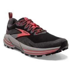 BROOKS Women's Cascadia 16 GoreTEX Trail Running Shoe - Black/Blackened Pearl/Coral - Regular (B) -Step Vibe Shop 120364 071 A Cascadia 16 GTX
