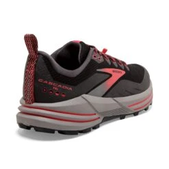 BROOKS Women's Cascadia 16 GoreTEX Trail Running Shoe - Black/Blackened Pearl/Coral - Regular (B) -Step Vibe Shop 120364 071 H Cascadia 16 GTX
