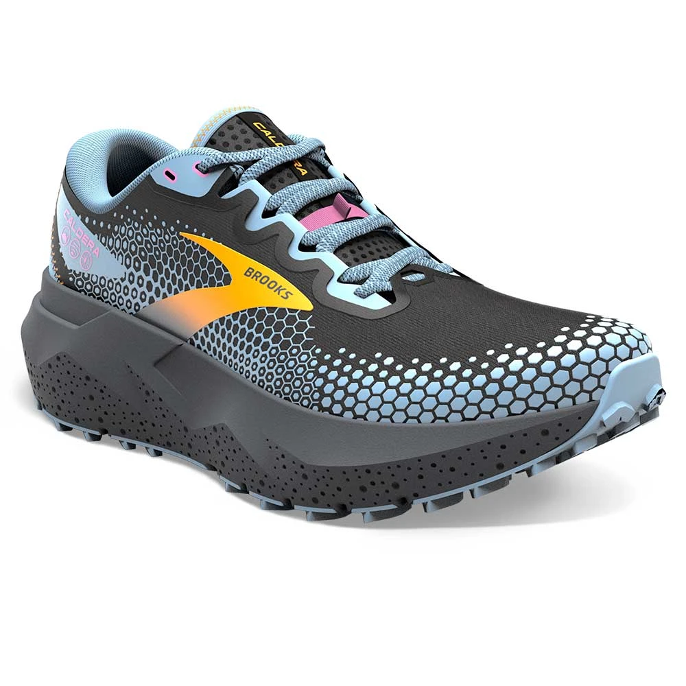 BROOKS Women's Caldera 6 Trail Shoe - Black/Blue/Yellow- Regular (B) 2 BROOKS Women's Caldera 6 Trail Shoe - Black/Blue/Yellow- Regular (B) - Image 2