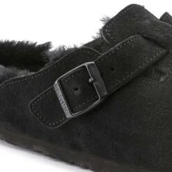 Birkenstock Boston Shearling Black Suede Leather- Regular/Wide -Step Vibe Shop 259883 detail 1 1