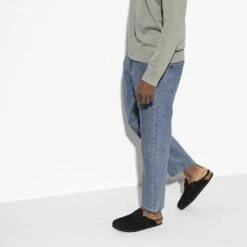 Birkenstock Boston Shearling Black Suede Leather- Regular/Wide -Step Vibe Shop 259883 f look m 1