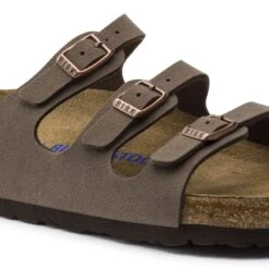 Birkenstock Women's Florida Soft Footbed Mocha Birko-Flor Nubuck Sandal- Regular/Wide -Step Vibe Shop 53881 detail 1