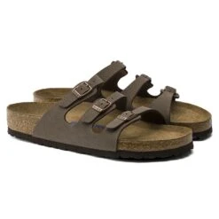 Birkenstock Women's Florida Soft Footbed Mocha Birko-Flor Nubuck Sandal- Regular/Wide -Step Vibe Shop 53881 pair