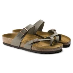 Birkenstock Mayari Cork Stone Birko-Flor Nubuck Sandal- Regular/Wide -Step Vibe Shop 71071 pair