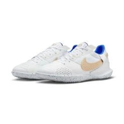 Unisex Nike Streetgato IC Soccer Shoes- White/Metallic Gold/Hyper Royal - Regular (D) -Step Vibe Shop AURORA DC8466 174 PHCFH001 2000