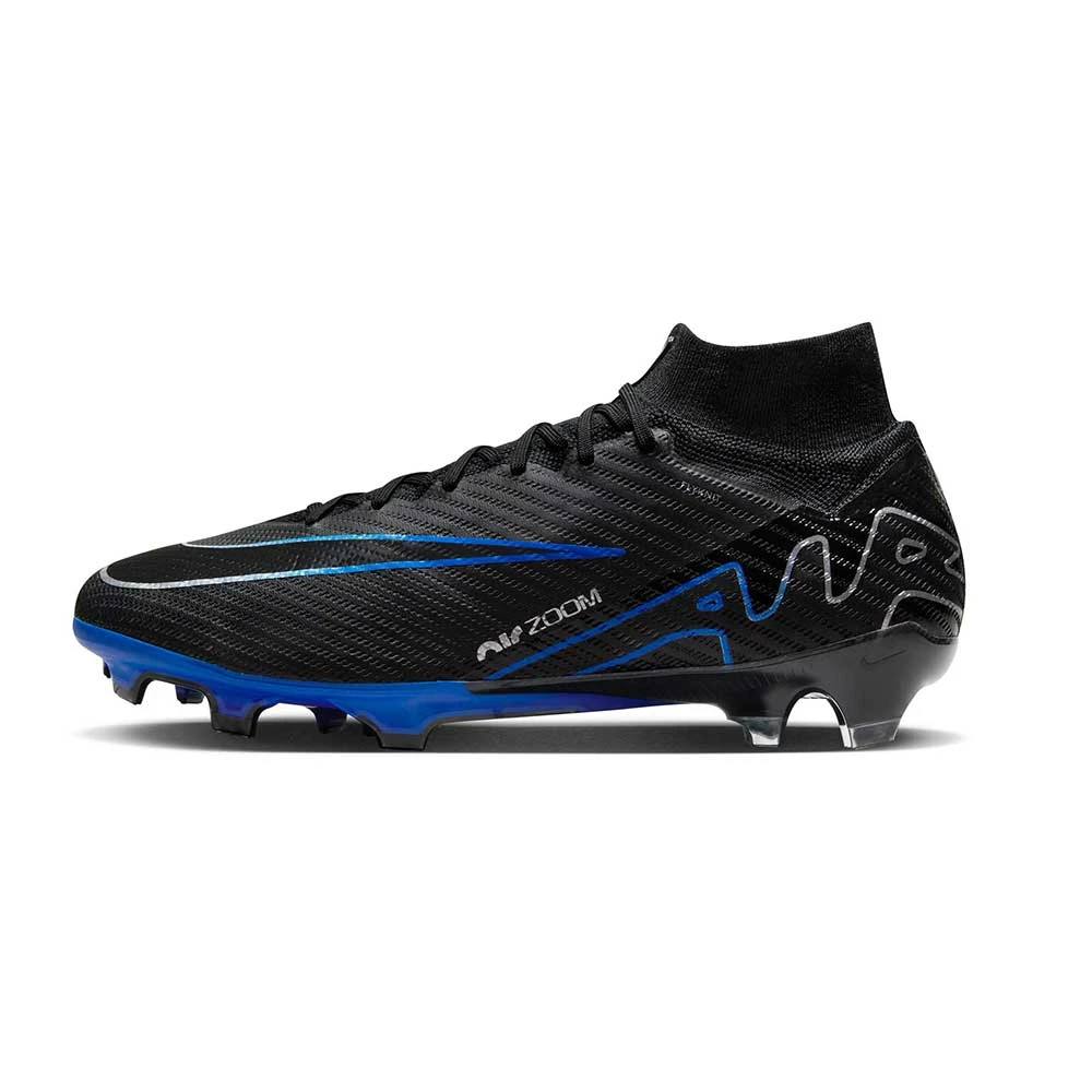 Nike Zoom Mercurial Superfly 9 Elite FG Soccer Cleat - Black/Chrome-Hyper Royal- Regular (D) 2 Nike Zoom Mercurial Superfly 9 Elite FG Soccer Cleat - Black/Chrome-Hyper Royal- Regular (D) - Image 2