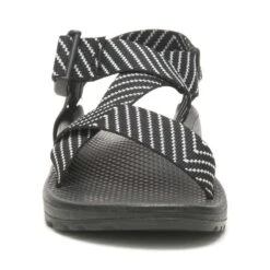 Chaco Women's Mega Z Cloud Sandal- Vibin Black/White - Regular (B) -Step Vibe Shop CHAW JCH109492 032222 S23 090 1