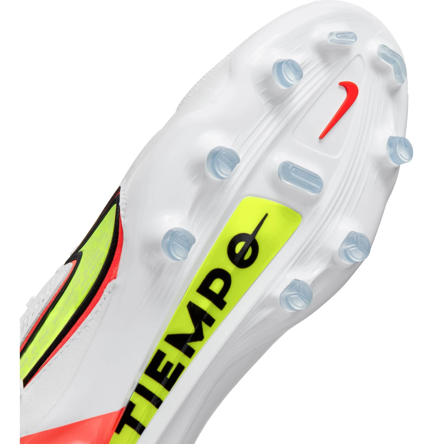 Nike Unisex Tiempo Legend 9 Elite FG Soccer Shoe - White/Volt/Bright Crimson - Regular (D) 9 Nike Unisex Tiempo Legend 9 Elite FG Soccer Shoe - White/Volt/Bright Crimson - Regular (D) - Image 9