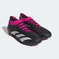 ADIDAS Unisex Predator Accuracy .3 FG Soccer Shoe - Core Black/Ftwr White/Team Shock Pink 2 - Regular (D) -Step Vibe Shop GW4589 pair
