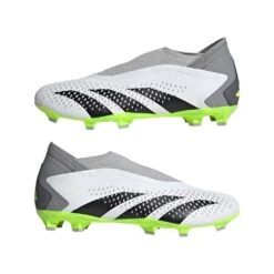 ADIDAS Unisex Predator Accuracy .3 Laceless FG - Cloud White/ Core Black / Lucid Lemon- Regular (D) -Step Vibe Shop GZ0021 09 standard