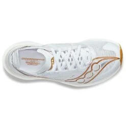 Saucony Women's Endorphin Elite Running Shoe- White/Gold- Regular (B) -Step Vibe Shop S10768 13 3