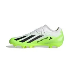 ADIDAS Unisex X Crazyfast .3 FG Cleats- Cloud White / Core Black / Lucid Lemon- Regular (D) -Step Vibe Shop X Crazyfast.3 Firm Ground Cleats White HQ4534 06 standard