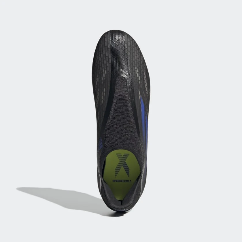 ADIDAS Unisex X Speedflow .3 Laceless FG Soccer Shoe - Black/Sonic Ink/Solar Yellow - Image 5