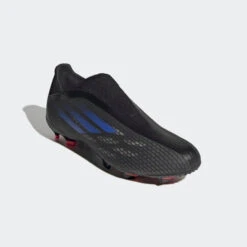 ADIDAS Unisex X Speedflow .3 Laceless FG Soccer Shoe - Black/Sonic Ink/Solar Yellow -Step Vibe Shop X Speedflow.3 Laceless Firm Ground Cleats Black FY3273 04 standard