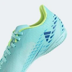 Unisex Adidas X Speedportal .4 IC Soccer Shoe - Clear Aqua/Powder Blue/Solar Yellow- Regular (D) -Step Vibe Shop gw8502 d2 ecom