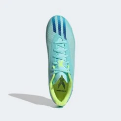 Unisex Adidas X Speedportal .4 IC Soccer Shoe - Clear Aqua/Powder Blue/Solar Yellow- Regular (D) -Step Vibe Shop gw8502 tpp ecom